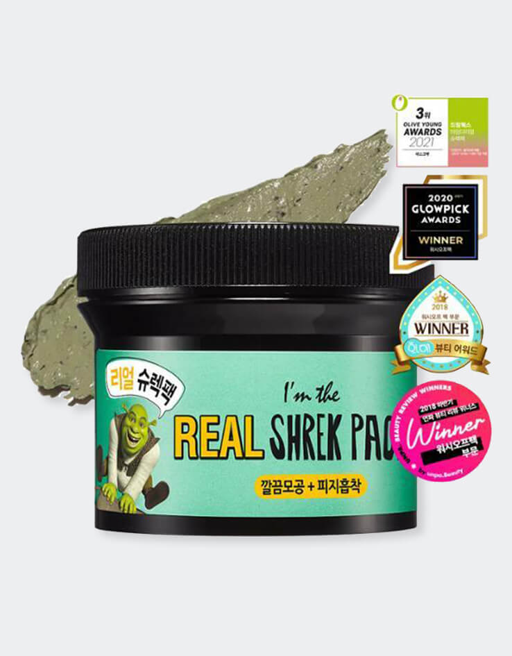 ＼Olive Young 熱賣No.1／韓國 Dreamworks I'm Real Shrek Pack 史力加薄荷深清泥膜 - 100g