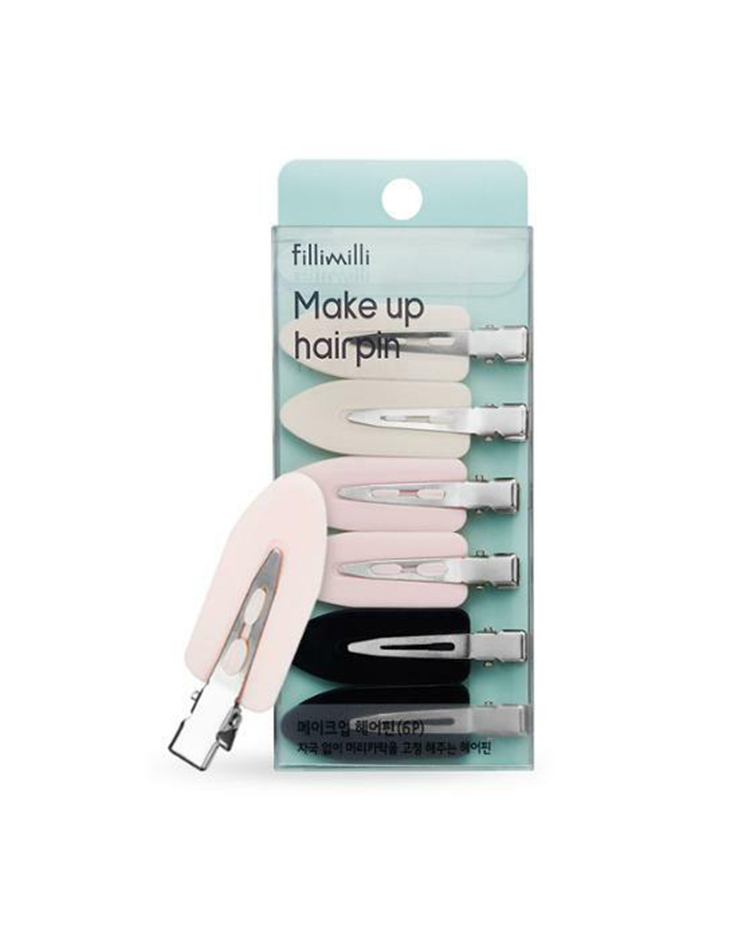 韓國 FilliMilli Make Up Hair Pin 化妝專用無痕髮夾 - 一包6個裝