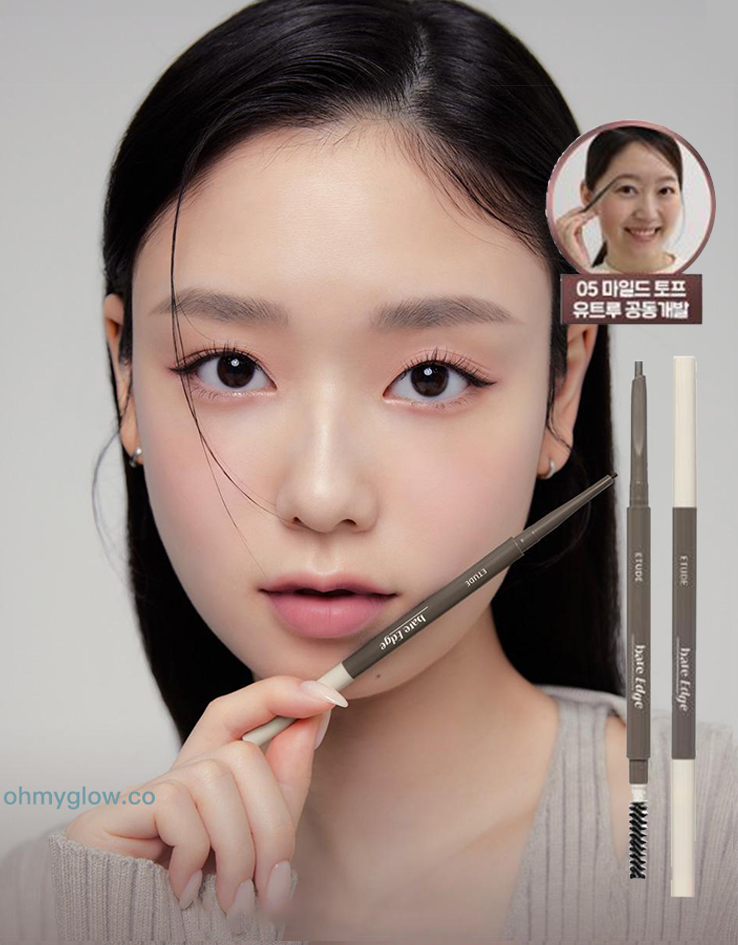 新版～韓國 etude 23AD Bare Edge Slim Brow 3D斜角纖細雙頭眉筆 - 5色選擇