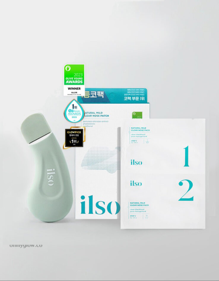 〖韓國No.1無痛清黑頭最強組合〗 ilso Natural Mild Clear Nose Pack 天然溫和清黑頭粉刺鼻頭貼 + Deep Clean Master 黑頭刮棒