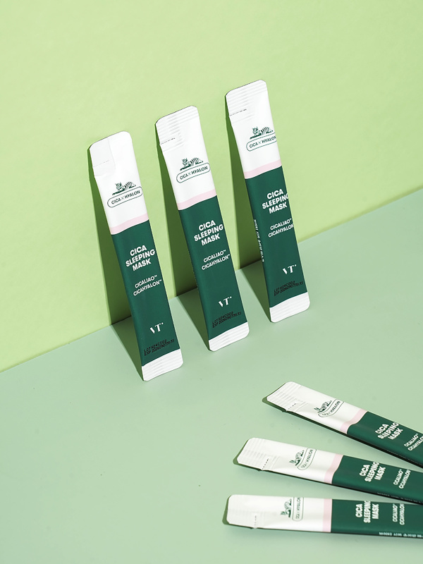 GlowPick🏆 韓國Daiso X VT Cica Sleeping Mask 💚 積雪草舒緩睡眠保濕面膜 - 6包裝 4ml x 6pack