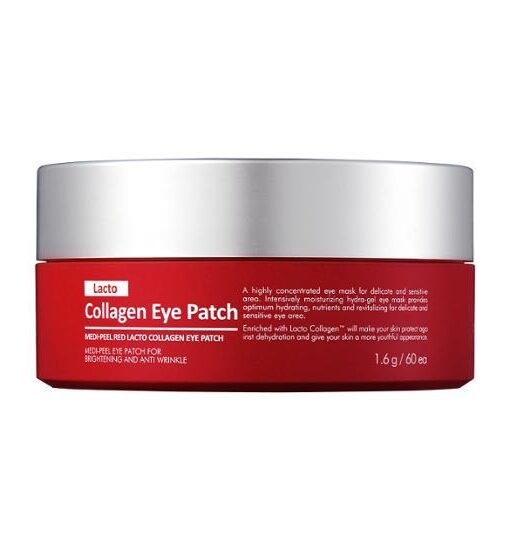 5分鐘提彈減紋提亮~韓國 Medi Peel Red Lacto Collagen Eye Patch 乳酸菌X膠原蛋白高度濃縮水凝膠眼膜 - 60片裝