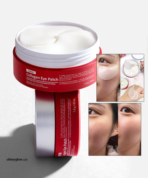 5分鐘提彈減紋提亮~韓國 Medi Peel Red Lacto Collagen Eye Patch 乳酸菌X膠原蛋白高度濃縮水凝膠眼膜 - 60片裝