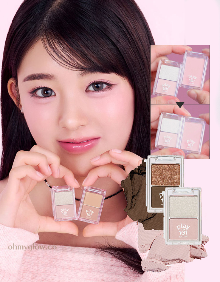 韓國平價彩妝 Play 101 by Etude Dual Eye Piece 拼圖雙色眼影盤(01-04) - 4色調選擇