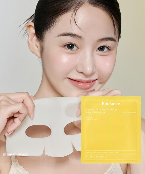 敷後變透明 韓國 Biodance Radiant Vita Niacinamide Real Deep Mask 光采穀胱甘肽維B美白提亮果凍面膜 1盒4片裝 - 2種選擇