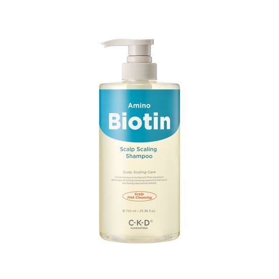 告別頭皮屑 一次頭皮改善 80%～韓國 CKD Guaranteed Amino Biotin Scalp Scaling Shampoo 氨基生物素清爽去頭皮角蛋白洗頭水- 750ml