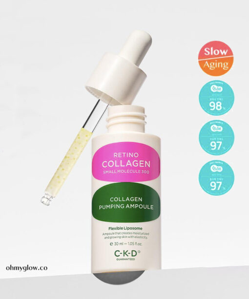 韓國 CKD Retino Collagen Small Molecule 300 Collagen Pumping Ampoule 維A視黃醇低分子膠原蛋白毛孔彈力安瓶精華 - 30ml