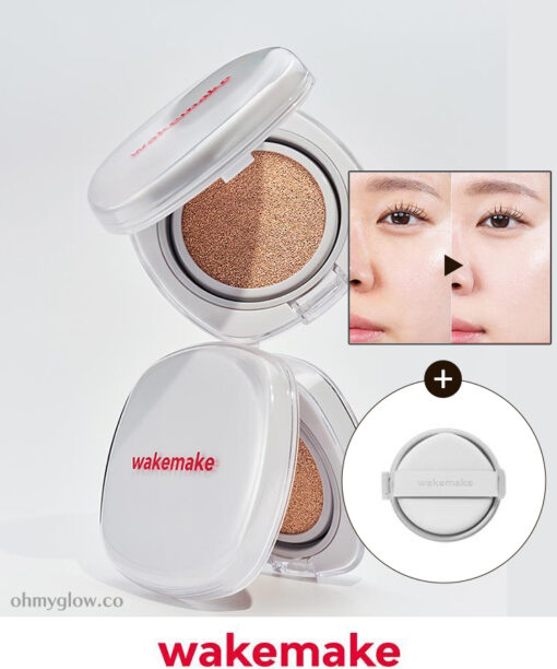Wakemake Seamless Wear Cushion 無縫貼服0毛孔半霧面氣墊粉底連補充裝 - 6色選擇